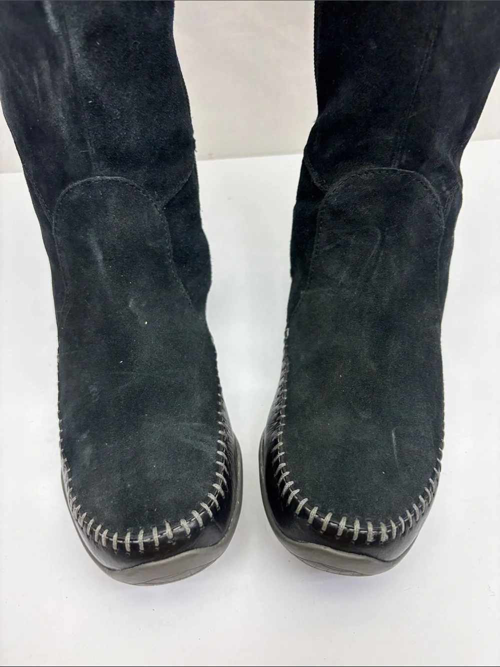 The North face Women's Black Suede Fur-Trim Winter Boots, SZ 8
